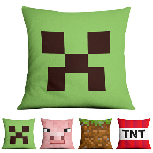 Minecraft shop throw pillow