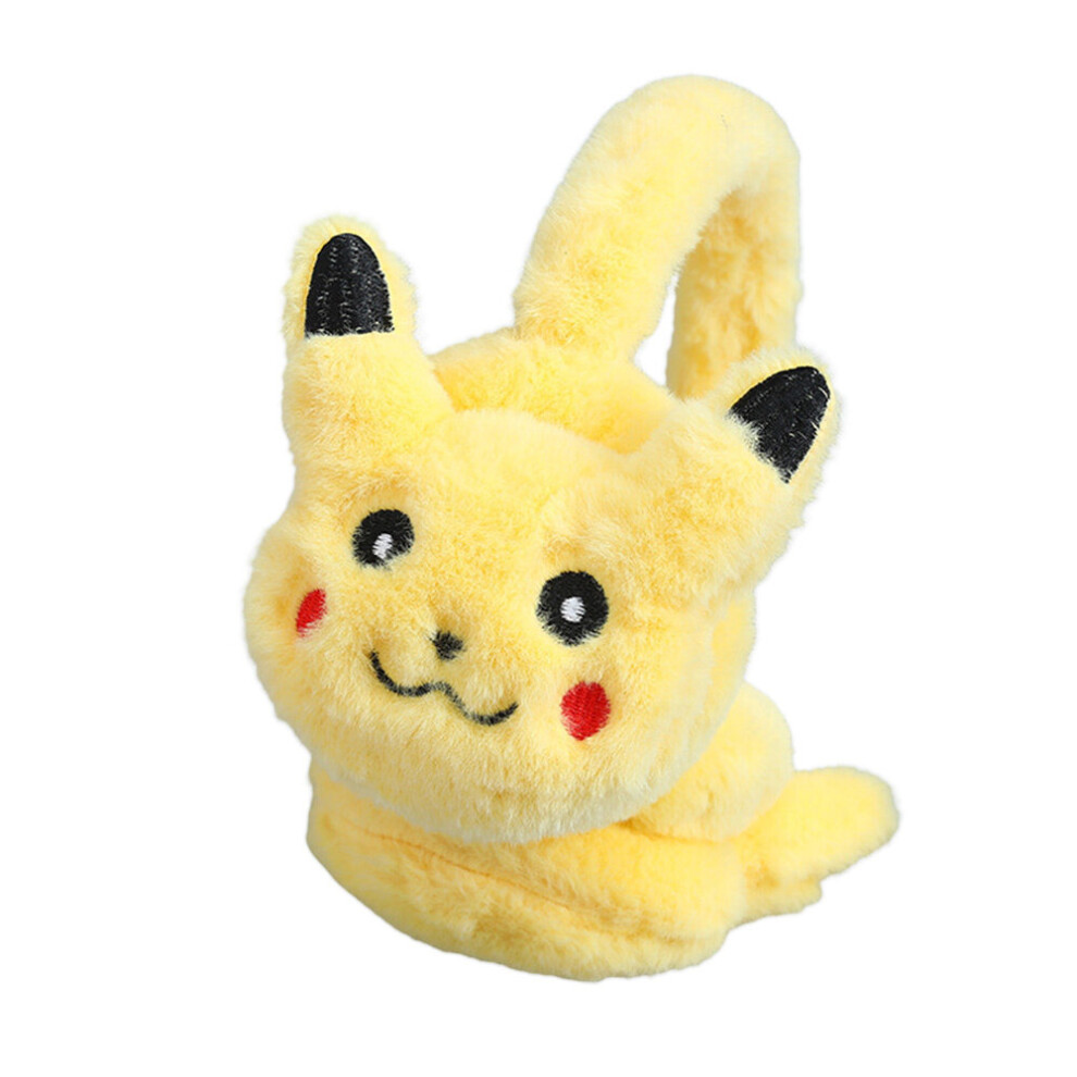 Kids Boys Girls Unisex Pikachu Earmuffs Windproof Therm Fleece Plush Ear Warmer