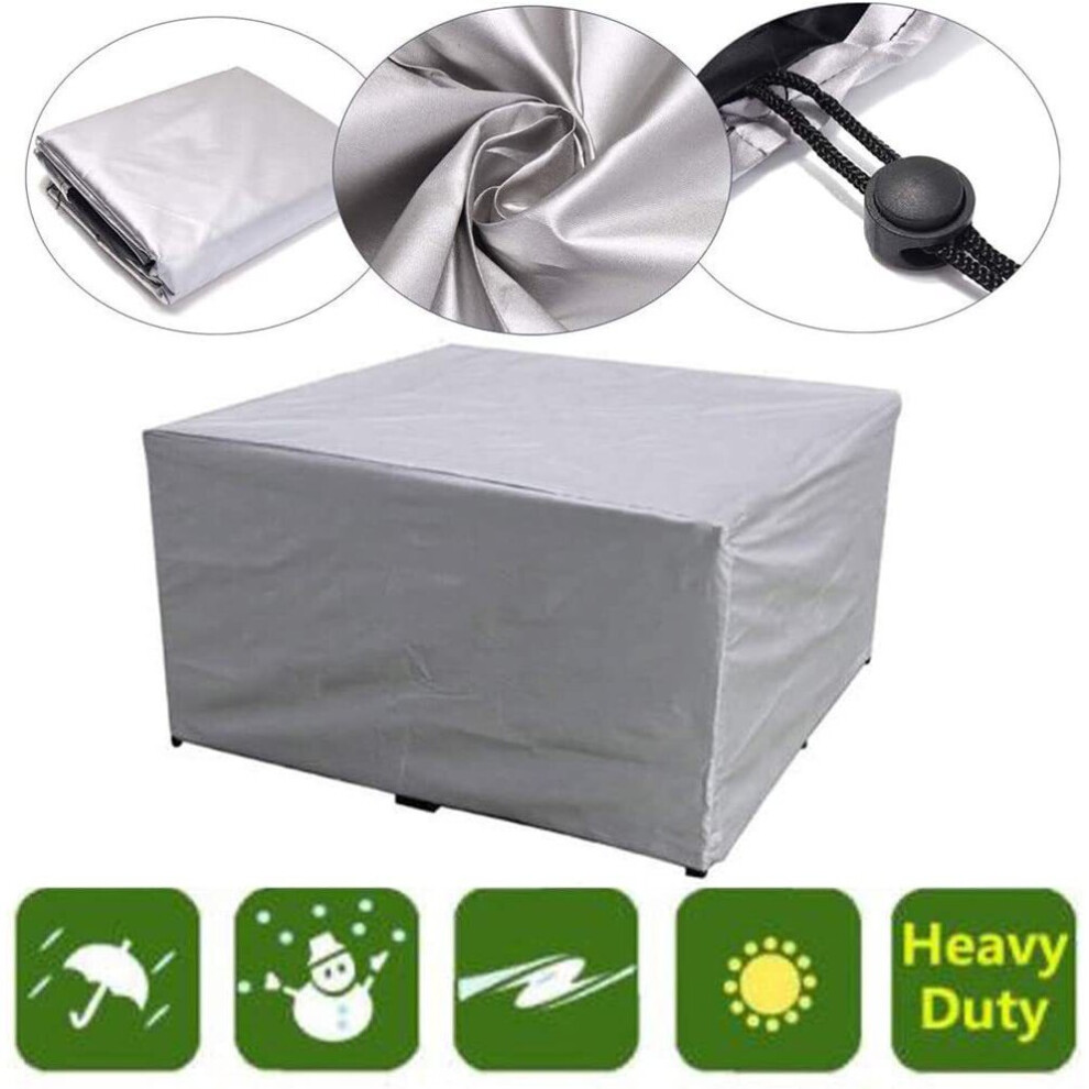 (90*90*90Cm) Waterproof Garden Patio Furniture Cover Rattan Table Cube Set Silver