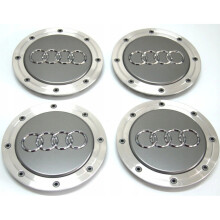 4pcs 148mm Audi Gray Wheel Center Caps A3 A4 A6 A8 TT RS3 OE: 4B060116