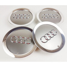 4x 145mm Audi Gray Wheel Center Caps Hubcaps Rim Caps Badge 4E0601165A