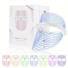 Irich 7-Color LED Face Mask Light Therapy — 7 Wavelengths, Auto 15-Min Timer, Portable Type-C Rechargeable Skin Rejuvenation Mask