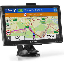 GPS Navigation for Car Truck - Navigation System 7 Inch with Lifetime Free Map Updates, Pre-Loaded UK/EU, Voice Guidance, Speed Camera Warning