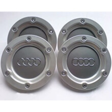 4x 145mm Audi Alloy Wheel Center Caps OEM 8N0 601 16 Silver/Gray Logo Hub Caps