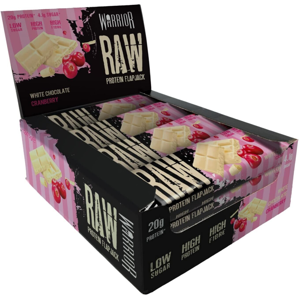 Warrior Raw Protein Flapjack White Chocolate Cranberry 12X75G