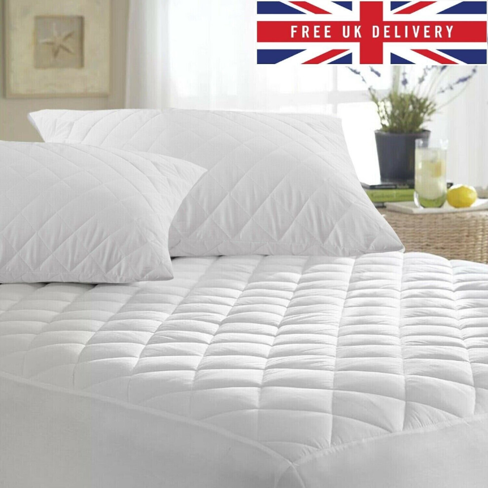 (Double) Extra Deep 30CM Quilted Mattress Protector Topper Fitted Sheet Bed Cover All Size