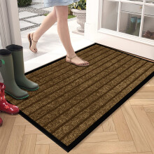 (50x80 cm, Brown) Rubber Door Mats Non-Slip Dirt Trapper Heavy Duty
