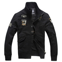 (Black, M) Mens Jackets Military Casual Collar Jacket Autumn Coat Parkas Outdoor Outwear