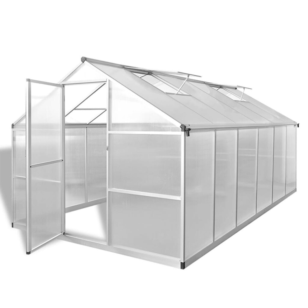 Vidaxl Reinforced Aluminium Greenhouse With Base Frame 9.025 M2