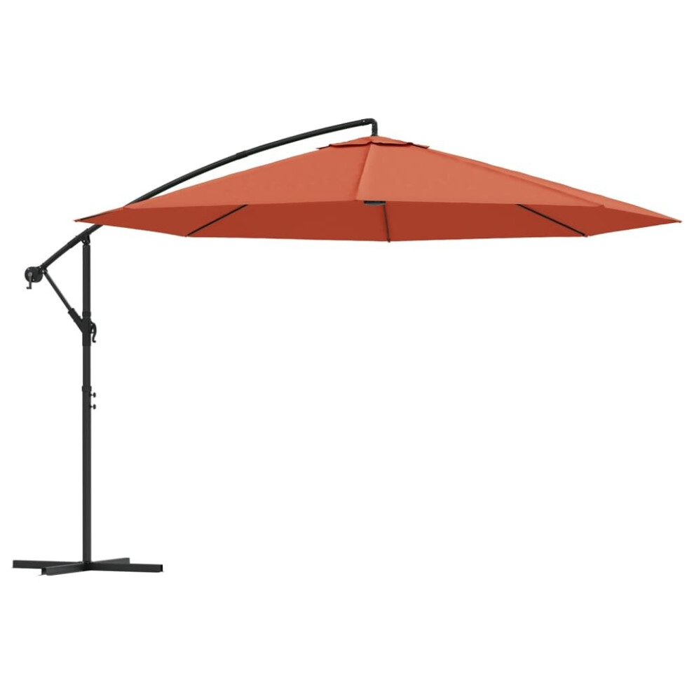 vidaXL Cantilever Umbrella with Aluminium Pole 350cm Terracotta Patio Parasol