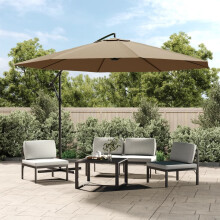 vidaXL Cantilever Garden Parasol with Aluminium Pole Outdoor Umbrella Taupe