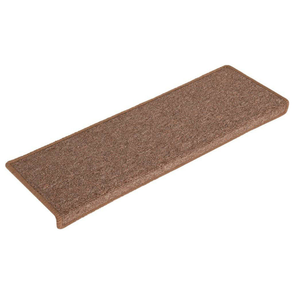 Vidaxl Carpet Stair Treads Stair Mat Stair Step Protector Rug 15 Pcs Brown