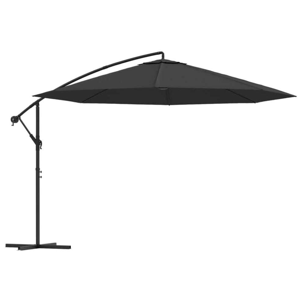 vidaXL Cantilever Umbrella with Aluminium Pole 350cm Black Outdoor Parasol