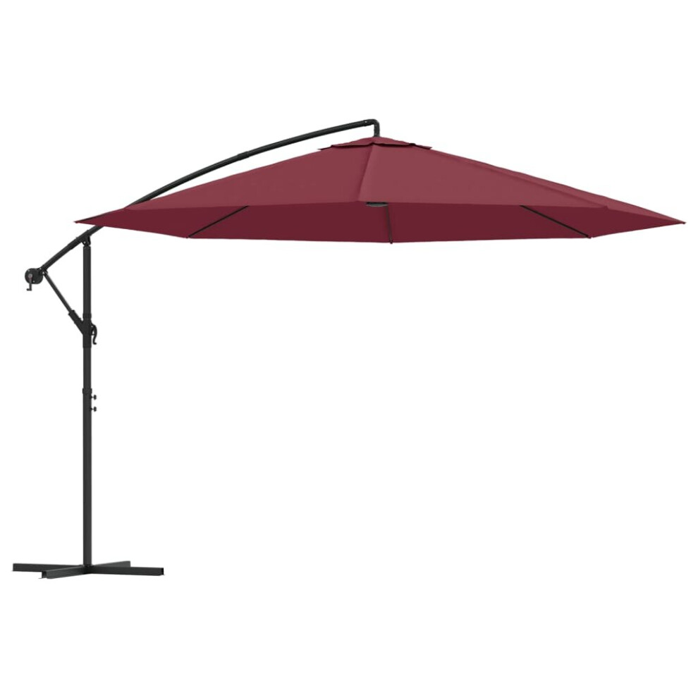 Vidaxl Cantilever Garden Parasol With Aluminium Pole Umbrella Bordeaux Red