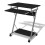 VidaXL vidaXL Compact Computer Desk with Pull-out Keyboard Tray Black Office Stand 1