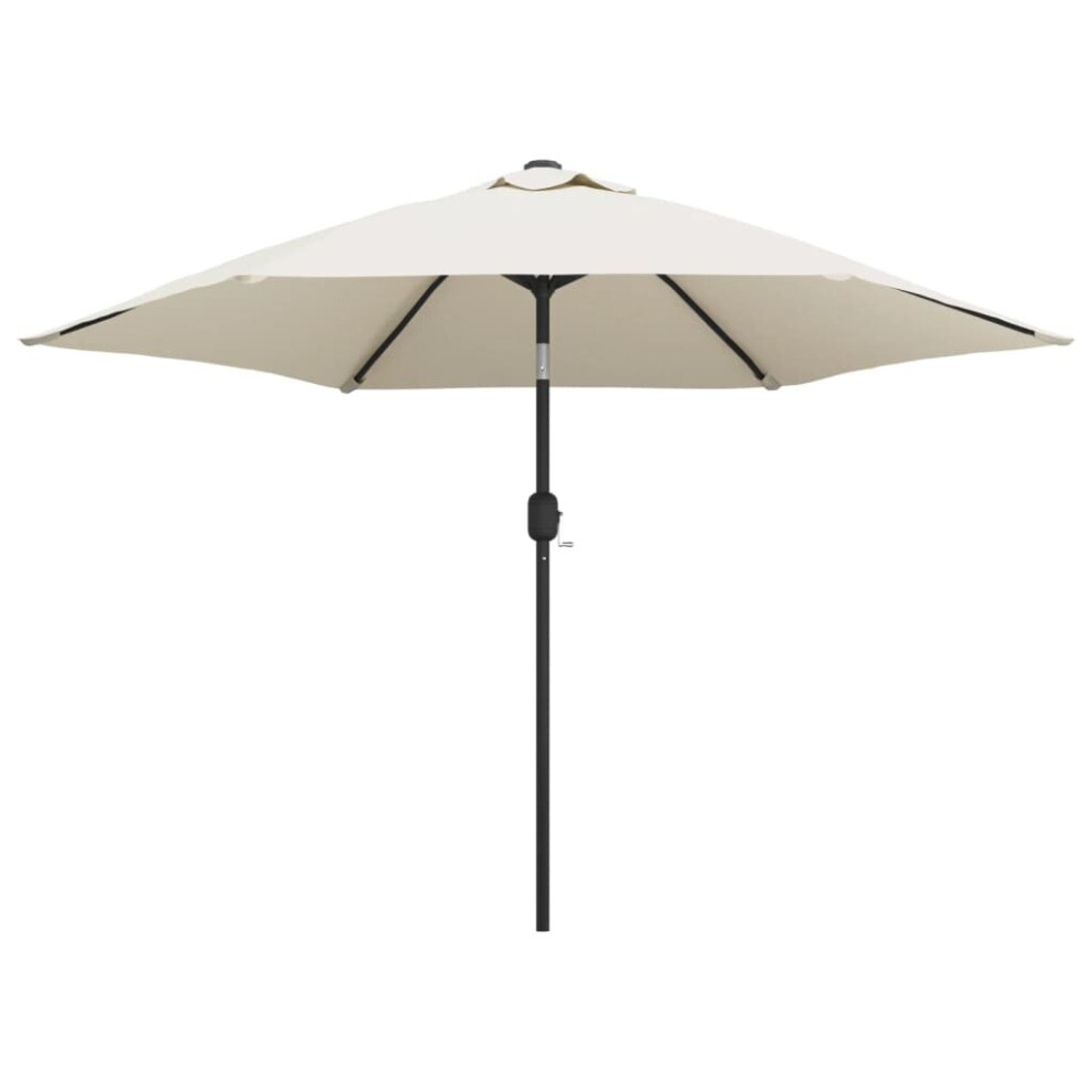 vidaXL Parasol Outdoor Umbrella Garden Canopy Sunshade Sand White Steel Pole
