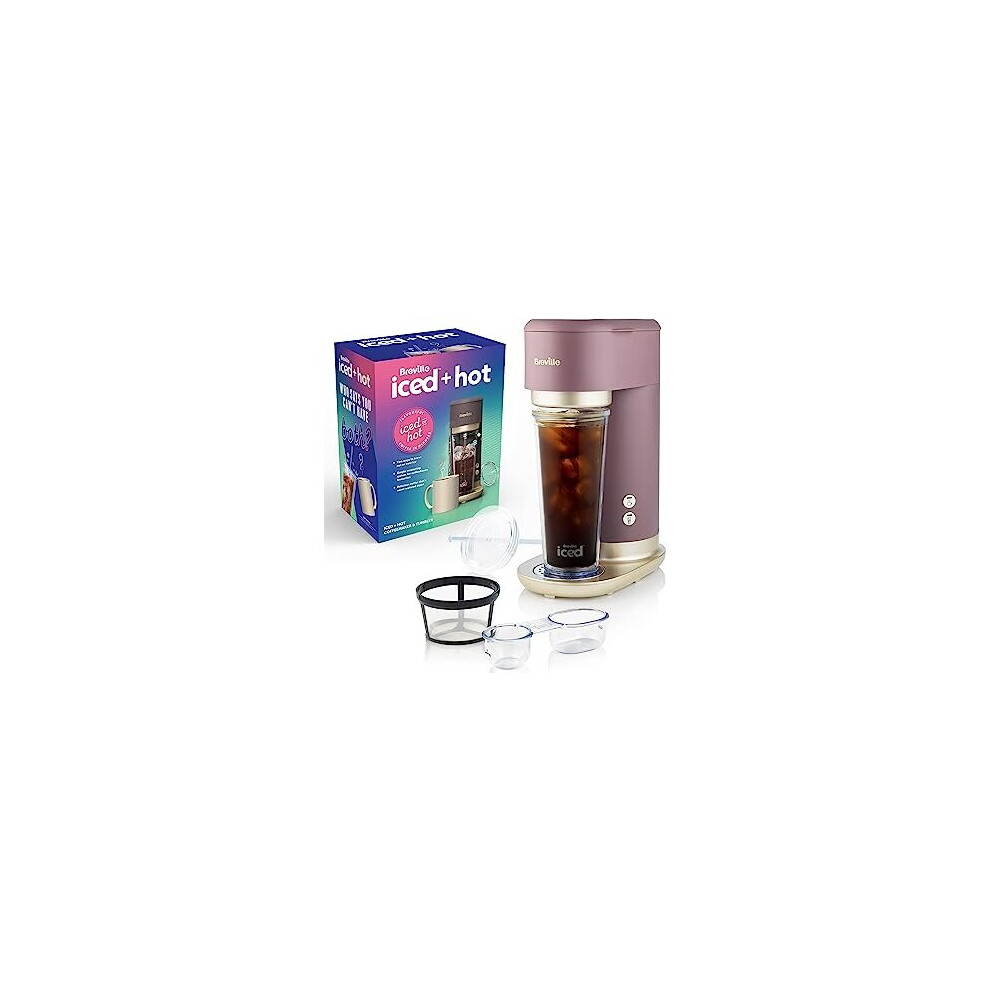 Breville Iced+Hot Coffee Maker | Plus Coffee Cup with Straw | Brews Hot Filter Coffee To Enjoy Alone or Over Ice | Café Mocha [VCF164]