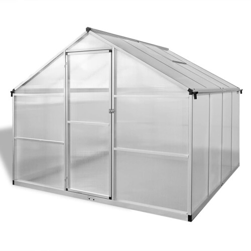 VidaXL Reinforced Aluminium Greenhouse with Base Frame 6.05 m2 1