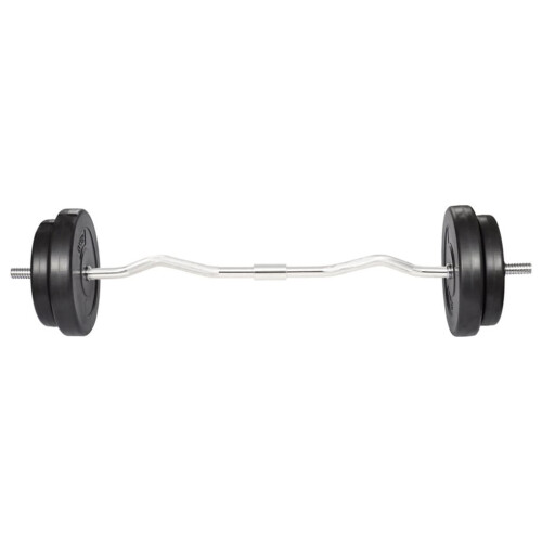 VidaXL vidaXL Curl Bar with Weights 30kg Dumbbell Weight Plates Bar Workout Fitness 1