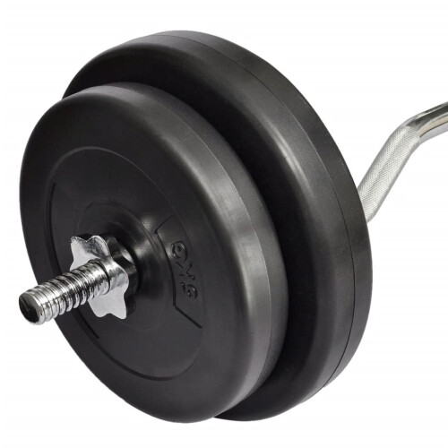 VidaXL vidaXL Curl Bar with Weights 30kg Dumbbell Weight Plates Bar Workout Fitness 2