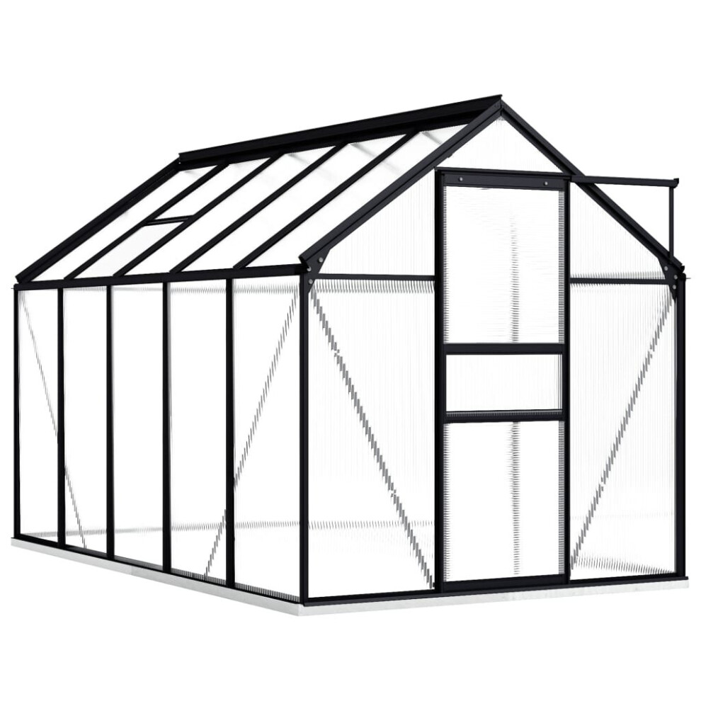 vidaXL Greenhouse with Base Frame Anthracite Aluminium 5.89 mÂ² Conservatory