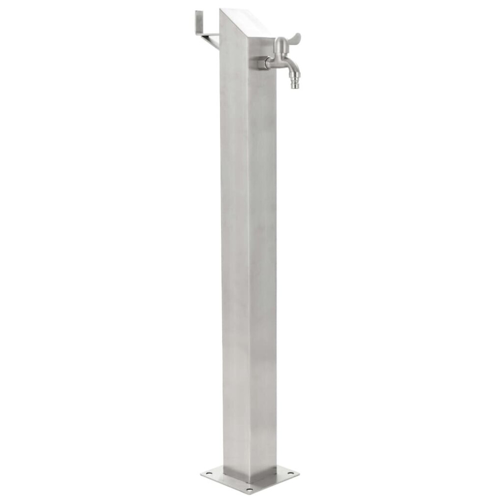 vidaXL Garden Water Column Stainless Steel Square 95cm Watering Irrigation