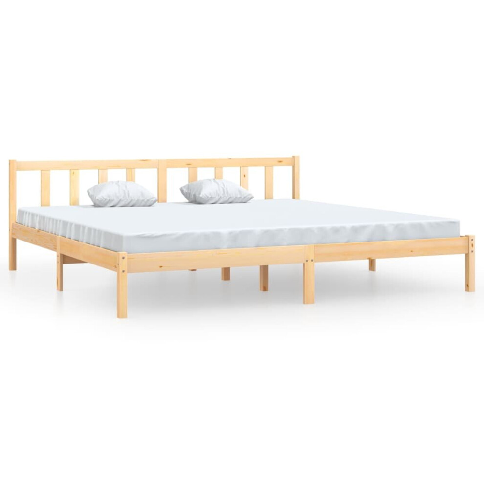 vidaXL Bed Frame Wooden Bed Base Solid Wood Pine 180x200 cm Super King Size