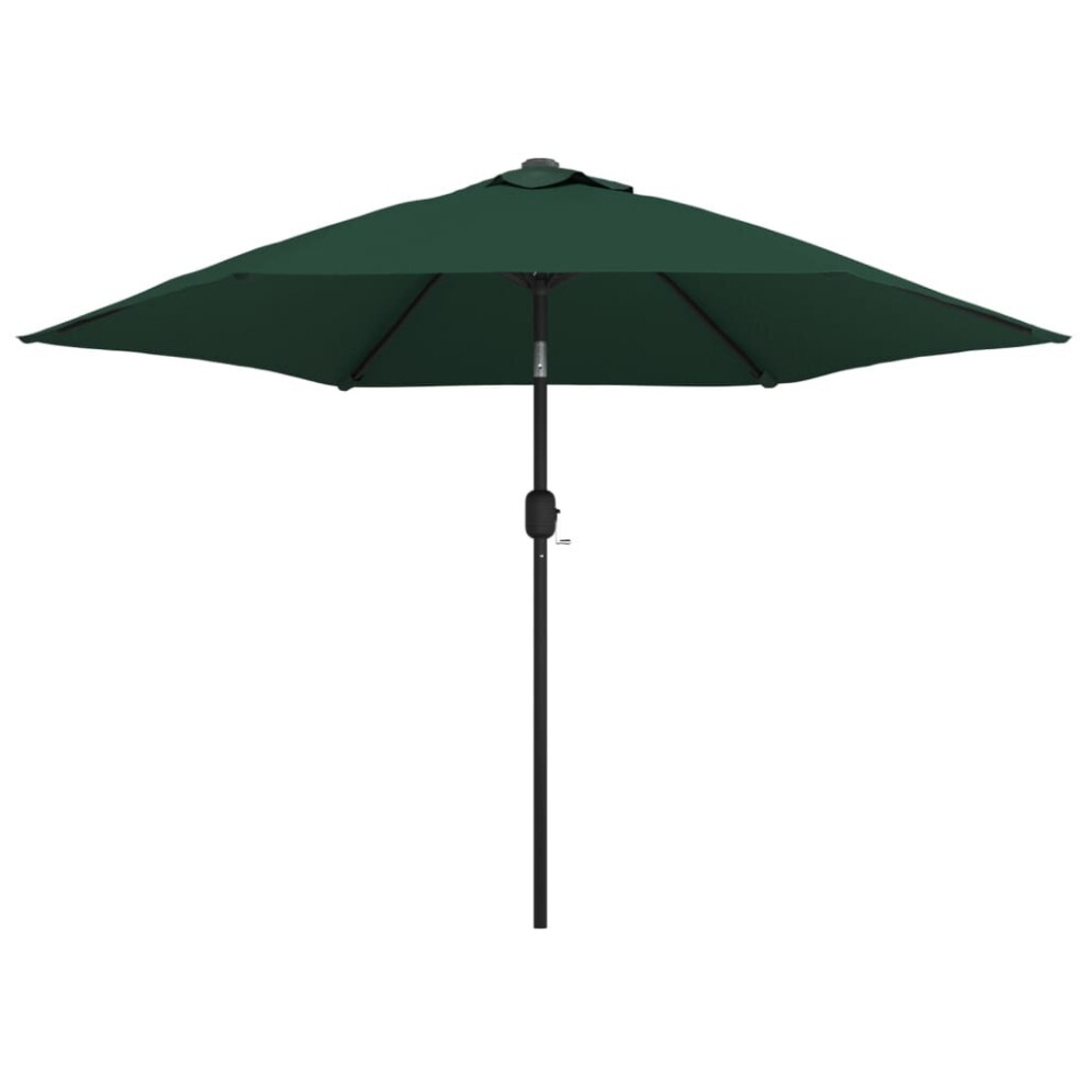 vidaXL LED Cantilever Umbrella 3m Green Outdoor Garden Patio Parasol Sunshade