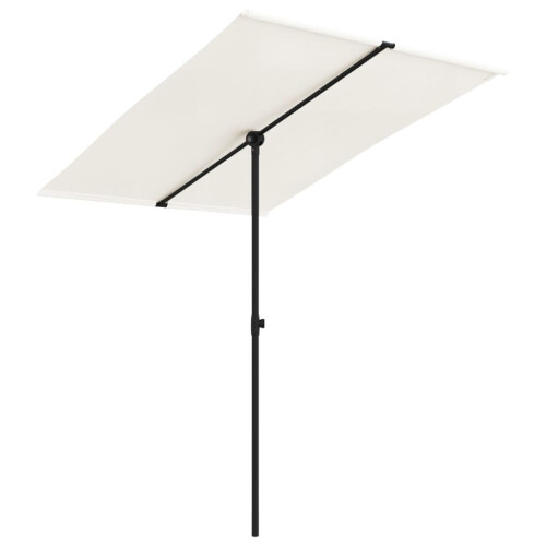 vidaXL Garden Parasol with Aluminium Pole Sunshade Outdoor Umbrella Sand White