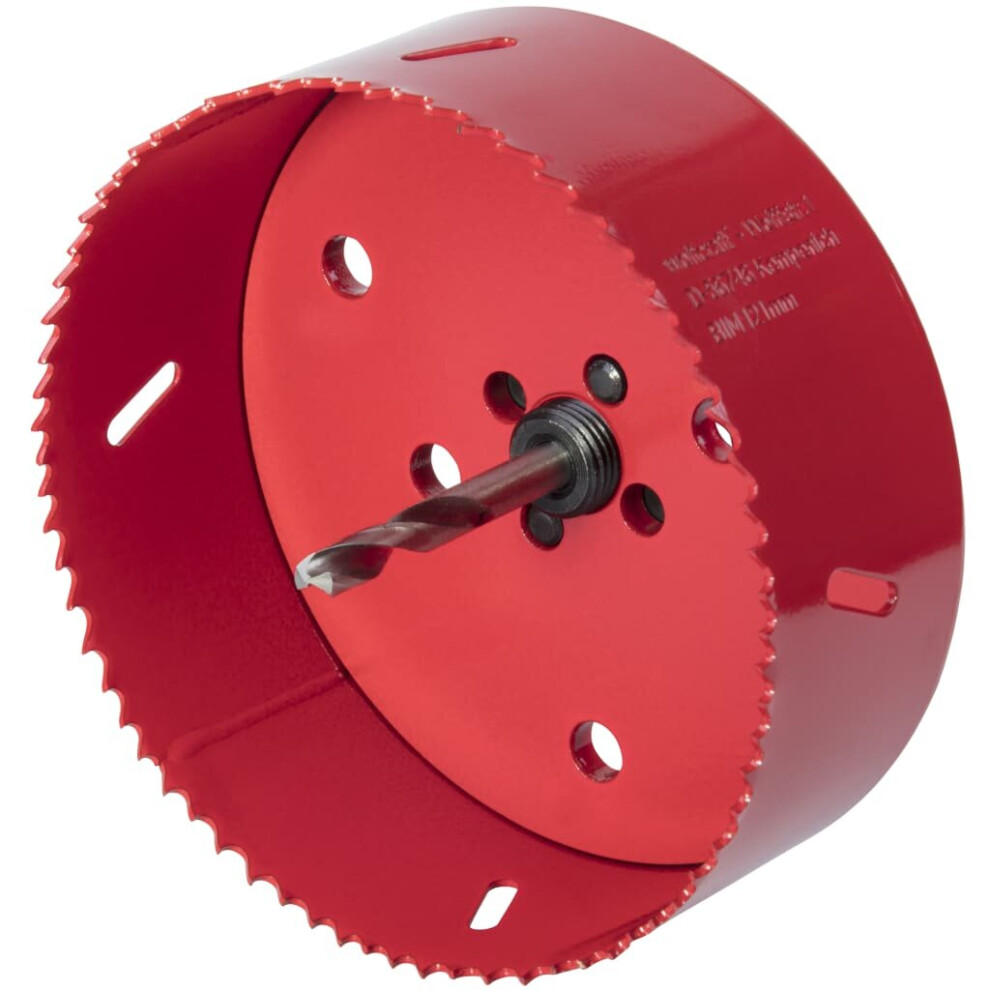 wolfcraft Hole Saw 152mm Bi-Metal Red Drill Accessory Cutter Tool 5498000