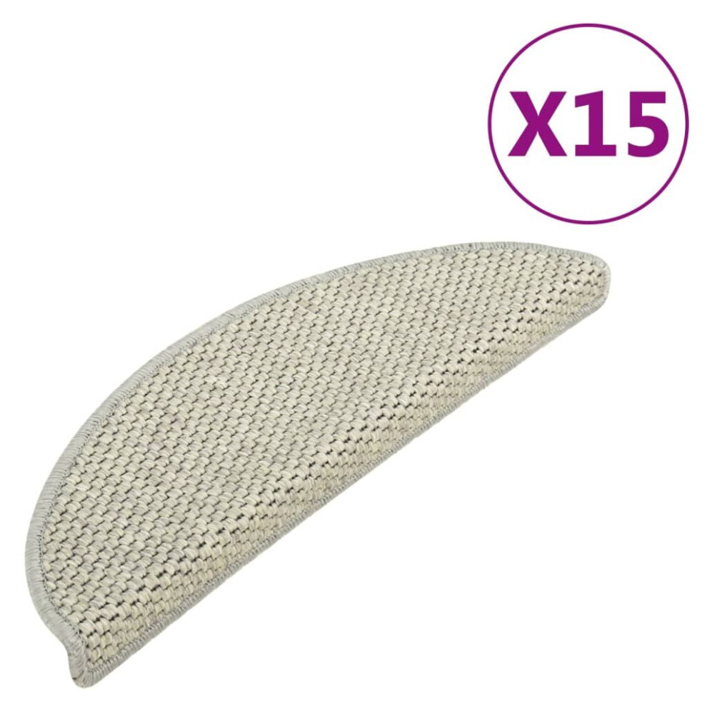 vidaXL Stair Mats Self-adhesive Carpet Stair Rug Sisal-Look 15 pcs Light Green