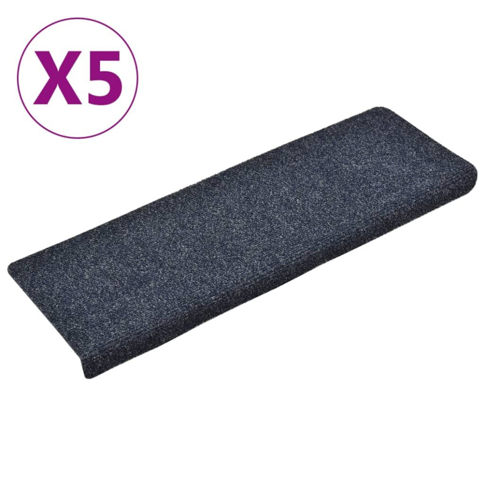 vidaXL Stair Mats Carpet Rug Stair Protector 5 pcs Needle Punch Anthracite