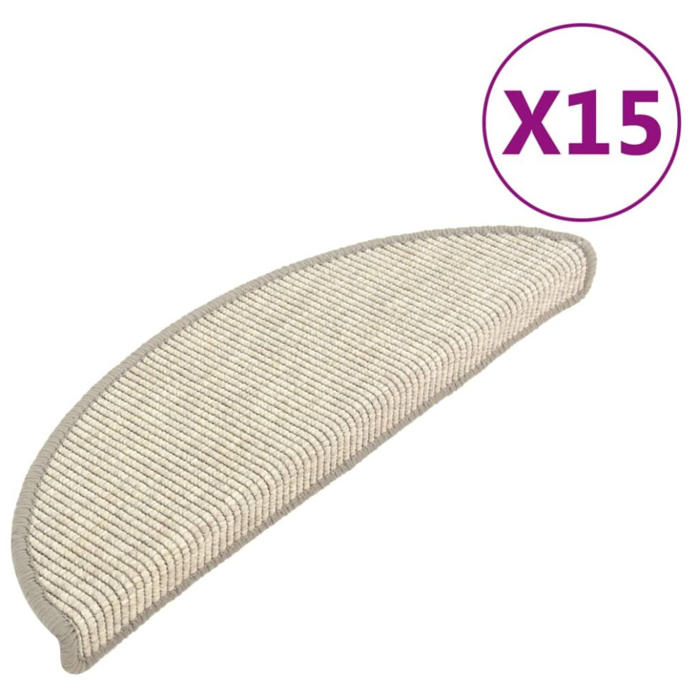 Vidaxl Stair Mats Carpet Stair Tread Stair Step Self-Adhesive 15 Pcs Silver