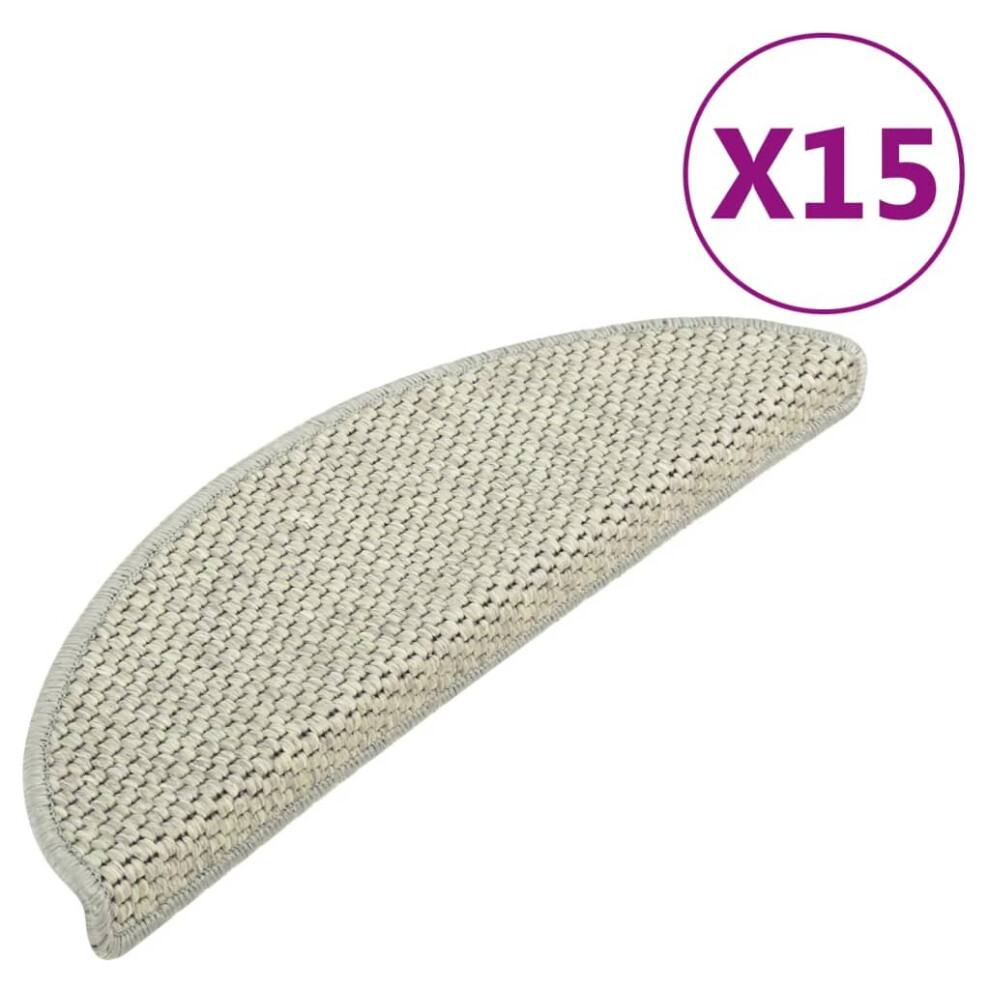 vidaXL Stair Mats Self-adhesive Carpet Stair Rug Sisal-Look 15 pcs Light Green