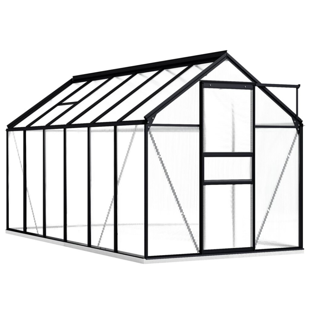 vidaXL Greenhouse with Base Frame Anthracite Aluminium 7.03 mÂ² Conservatory