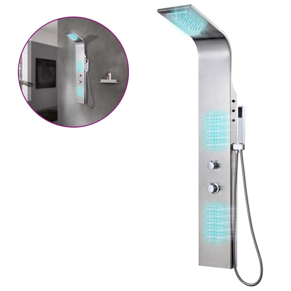 vidaXL Shower Panel System Stainless Steel Curved Tower Column Pillar Bathroom