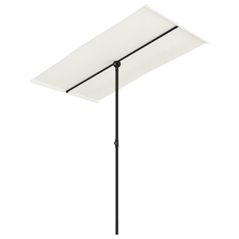 Vidaxl Garden Parasol With Aluminium Pole Sunshade Outdoor Umbrella Sand White