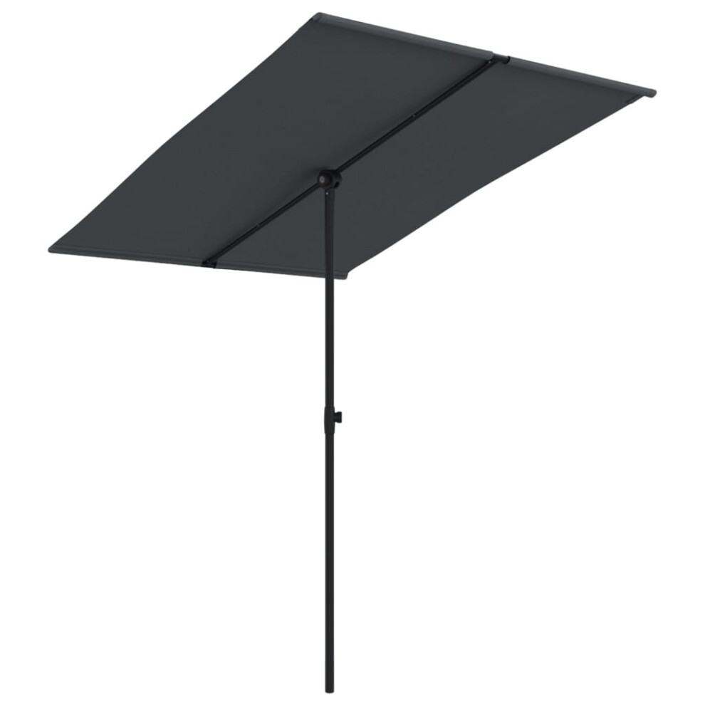 Vidaxl Garden Parasol With Aluminium Pole Sunshade Outdoor Umbrella Black