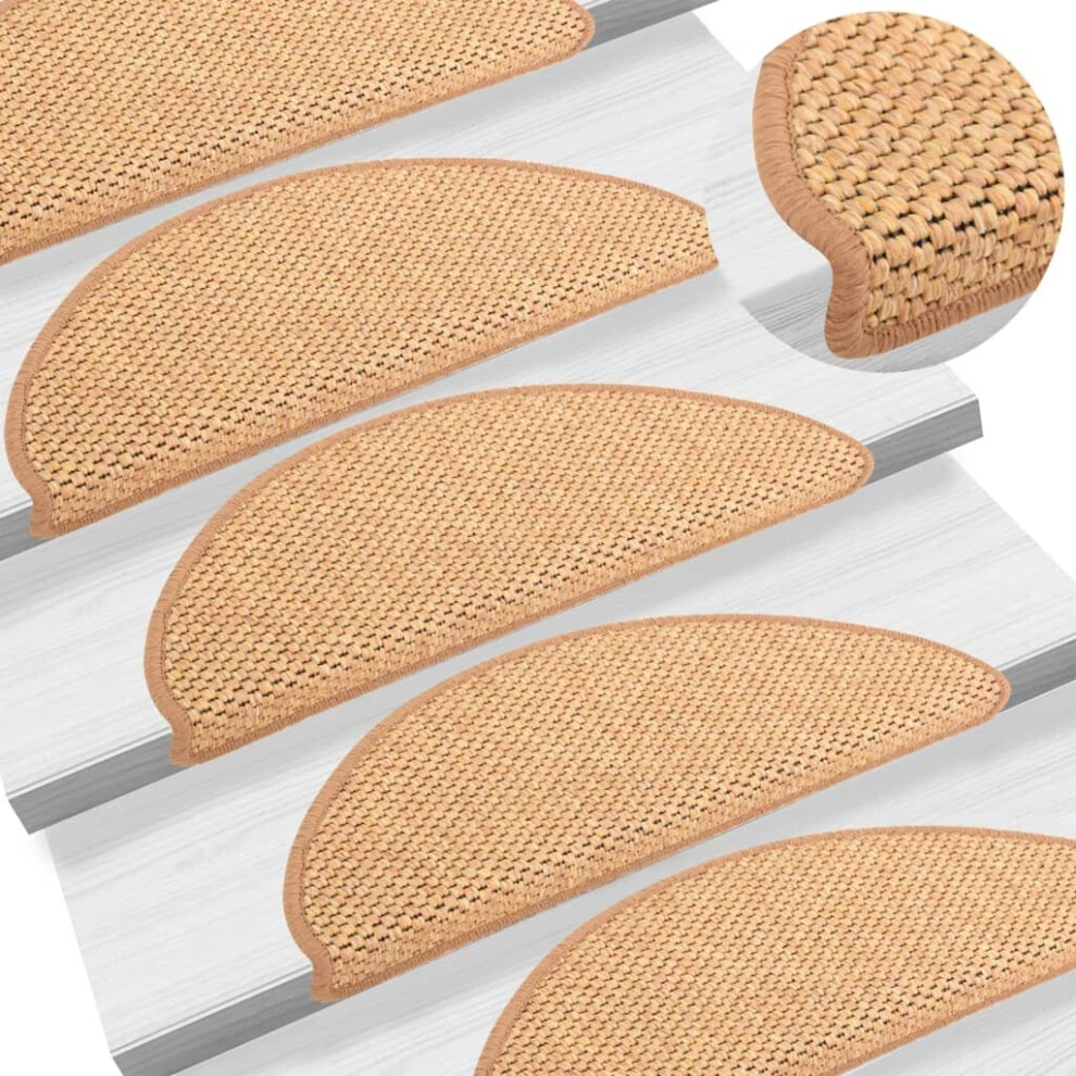 New Vidaxl Stair Mats Self-Adhesive Carpet Stair Tread Rug Sisal-Look 15 Pcs Sisal Orange 326877