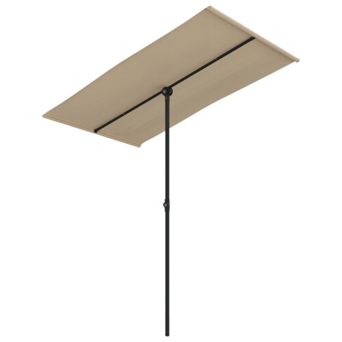 vidaXL Garden Parasol with Aluminium Pole Sunshade Outdoor Umbrella Taupe