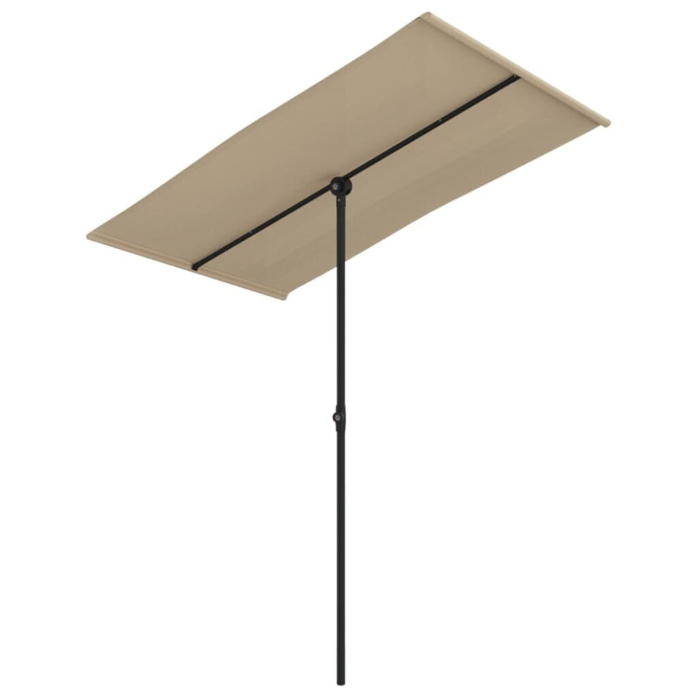 vidaXL Outdoor Parasol with Aluminium Pole Garden Umbrella 180x110 cm Taupe