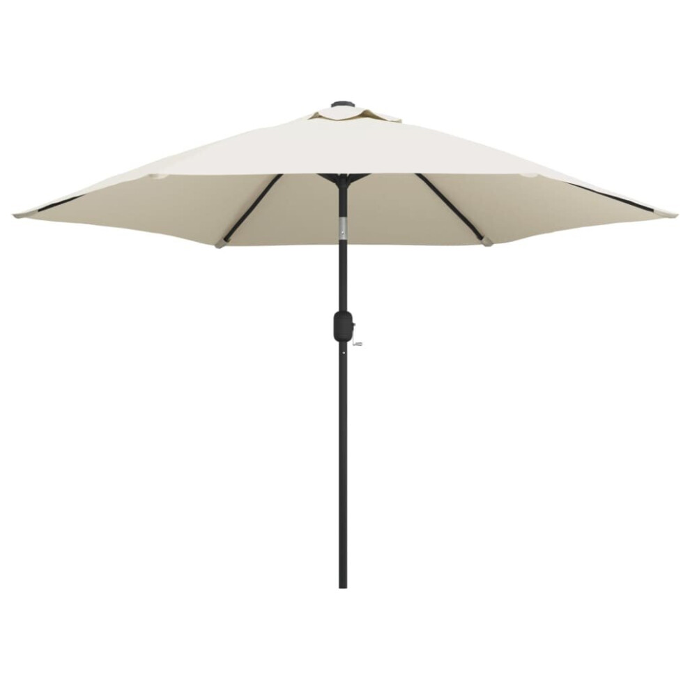 Vidaxl Led Cantilever Garden Parasol Sunshade Outdoor Umbrella Sand White