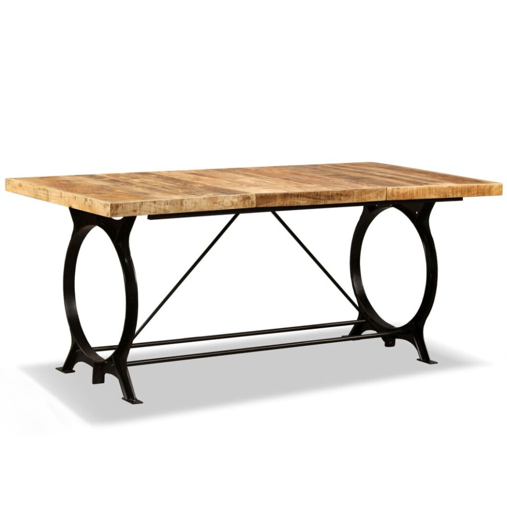 vidaXL Solid Rough Mango Wood Dining Table 180 cm Home Kitchen Furniture Desk
