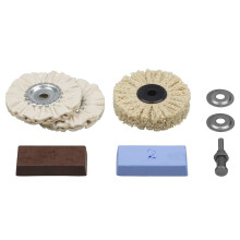 wolfcraft - Professionele polijstset voor boormachine - Voor metalen, kunststof, marmer - 5 stuks - ref. 2179000