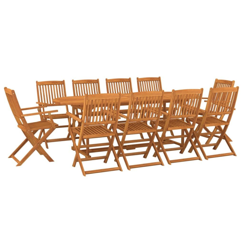 Vidaxl Garden Dining Set 11 Piece Outdoor Table And Chair Solid Wood Acacia