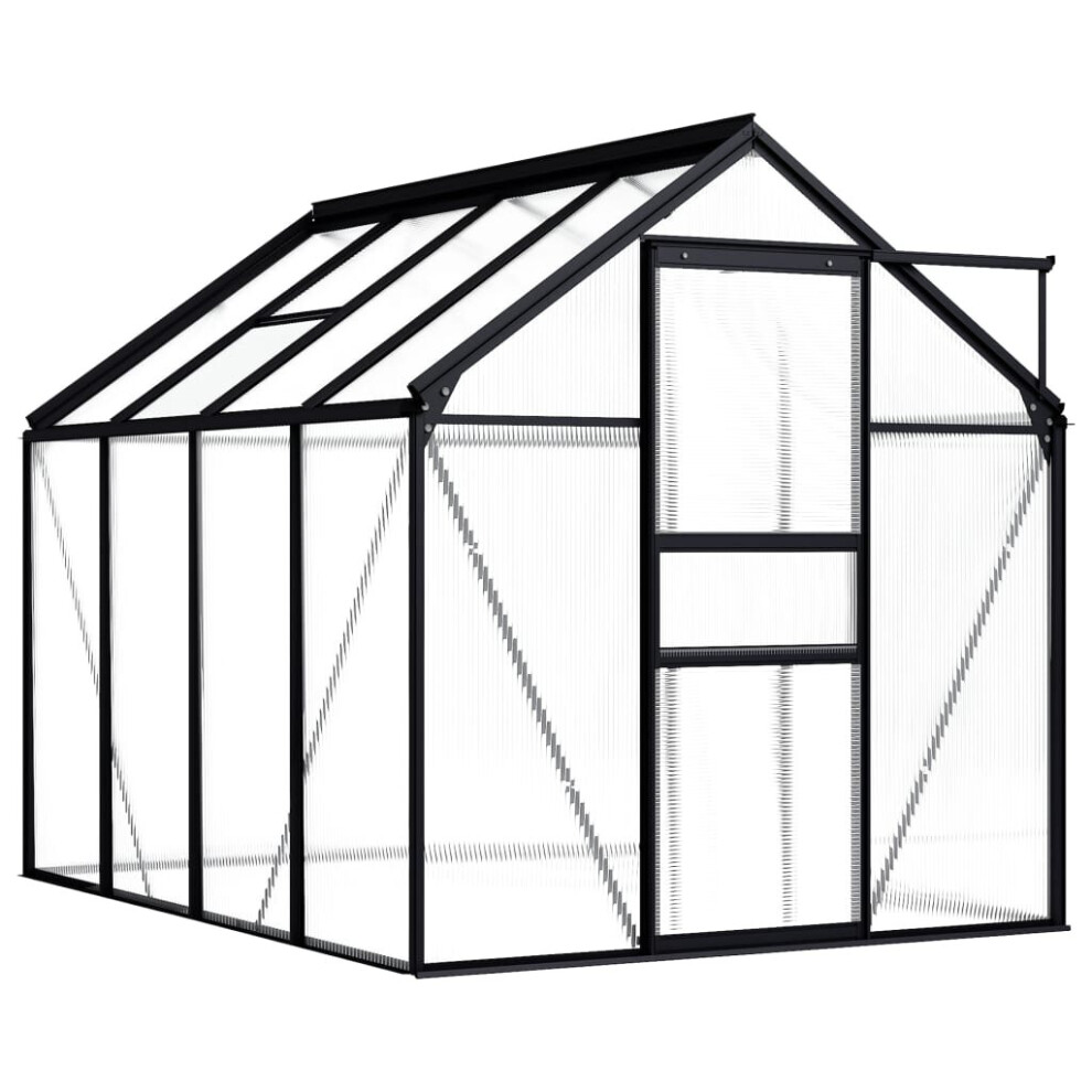 vidaXL Greenhouse Anthracite Aluminium 4.75mÂ² Garden Shed Plant Nursery House