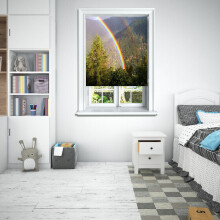 (180 cm Width x 140 cm Drop, Forest Rainbow) Lister Cartwright Photographic Blackout Roller Blinds Easy to Fit All Fixing Included Beautiful Design Roller Blinds