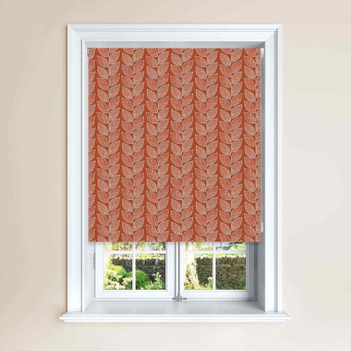 (Papaya, 120 cm Width x 140 cm Drop) Beanstalk Leaf Design Blackout Roller Windows Blinds