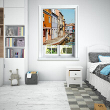 (150 cm Width x 140 cm Drop, Colored Venice) Lister Cartwright Photographic Blackout Roller Blinds Easy to Fit All Fixing Included Beautiful Design Roller Blinds