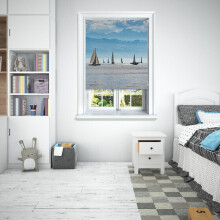 (120 cm Width x 140 cm Drop, Scenic Sailing) Lister Cartwright Photographic Blackout Roller Blinds Easy to Fit All Fixing Included Beautiful Design Roller Blinds